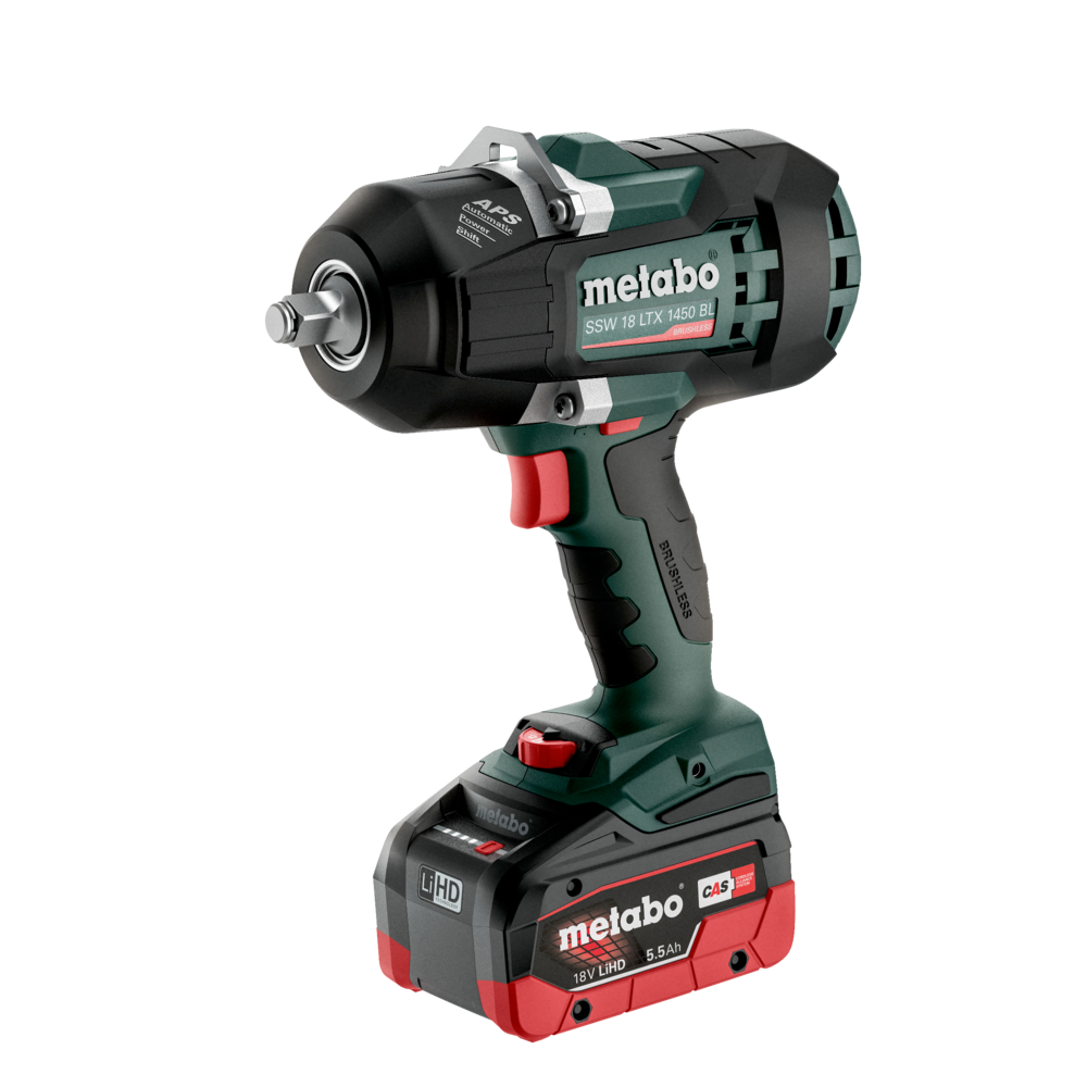 Chave de impacto 18V SSW 18 LTX 1450 BL verde com encaixe de 1/2 e bateria de 5,5 Ah