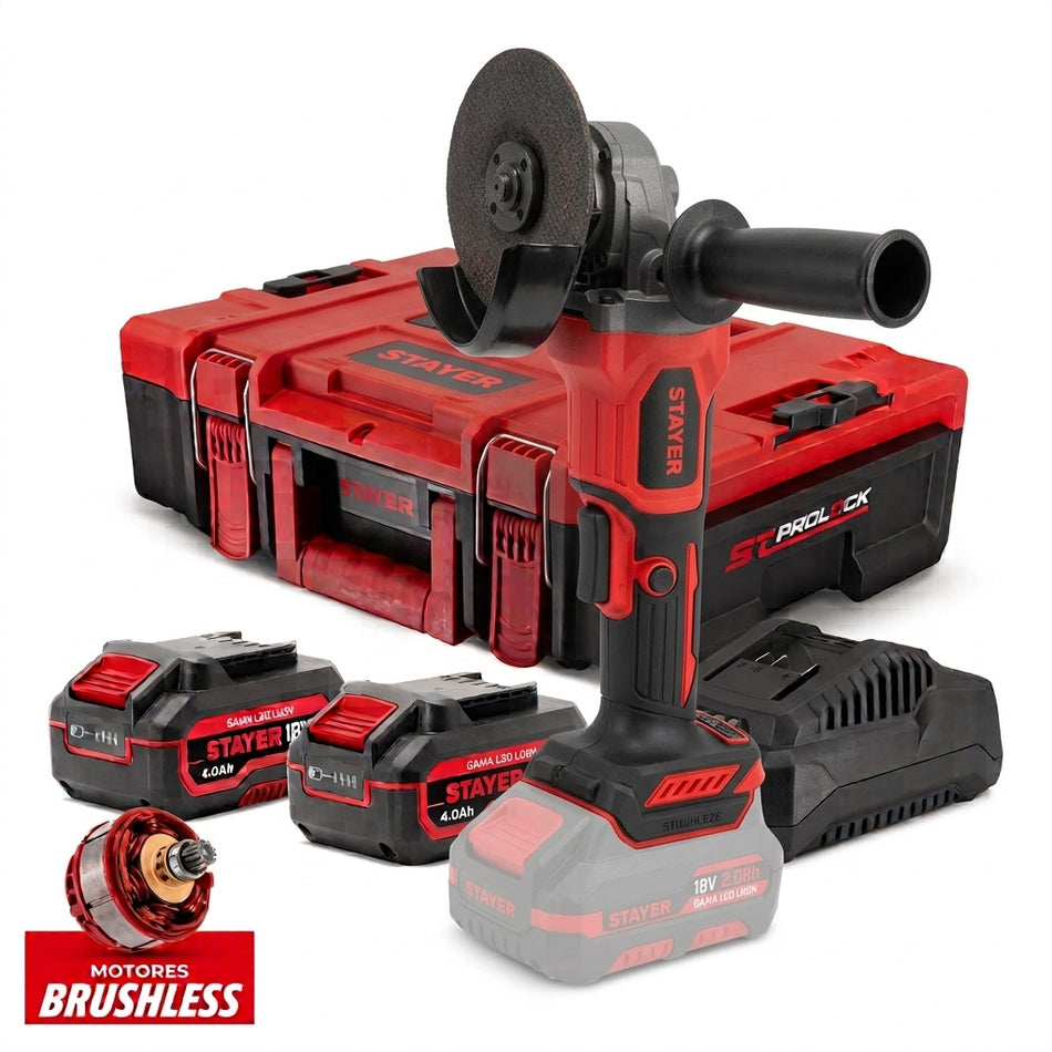 STAYER 18V REBARBADORA AGBR 125 L20 2X4.0Ah