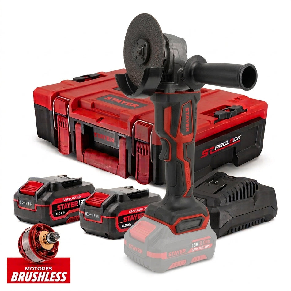 STAYER 18V REBARBADORA AGB XTREME 125 L20 2X4.0Ah