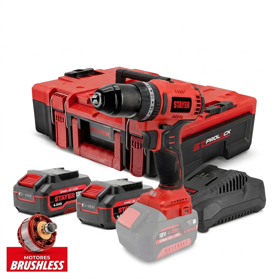 STAYER 18V BERBEQUIM PBL50 BL L20 50Nm 2X2.0Ah