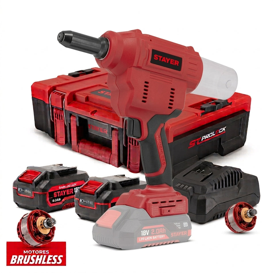 STAYER 18V REBITADORA RG 6.4 L20 2X4.0AH