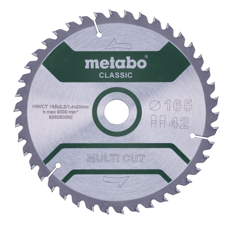 Disco de serra circular Multi Cut de 165 mm com 42 dentes e furo de 20 mm