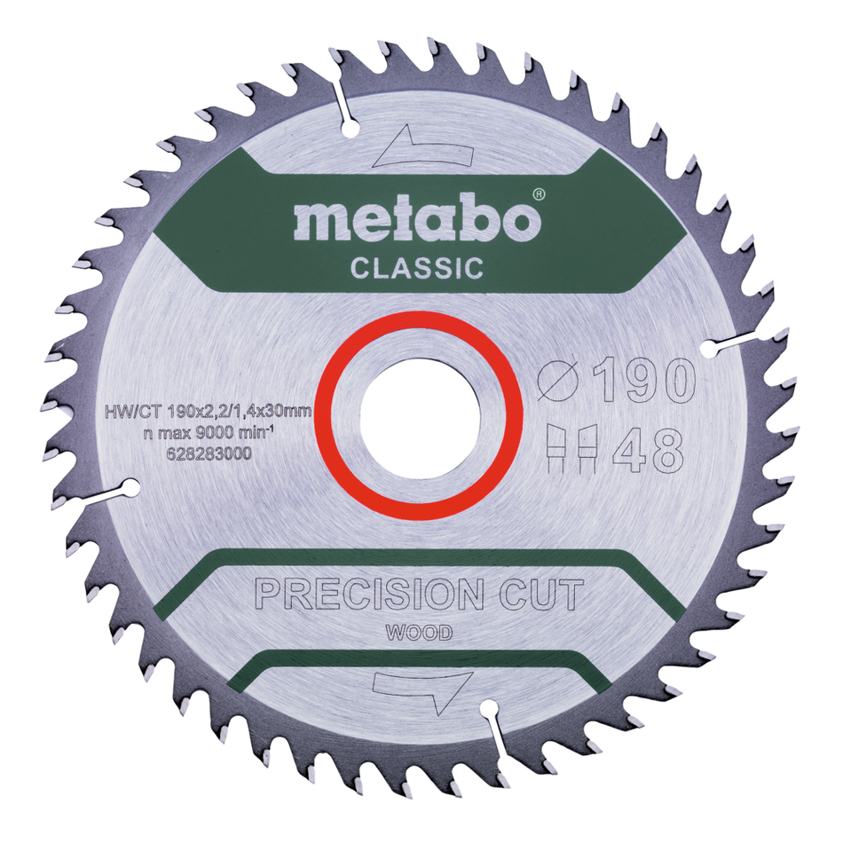 Disco de serra circular para madeira Classic Precision Cut de 190 mm com 48 dentes