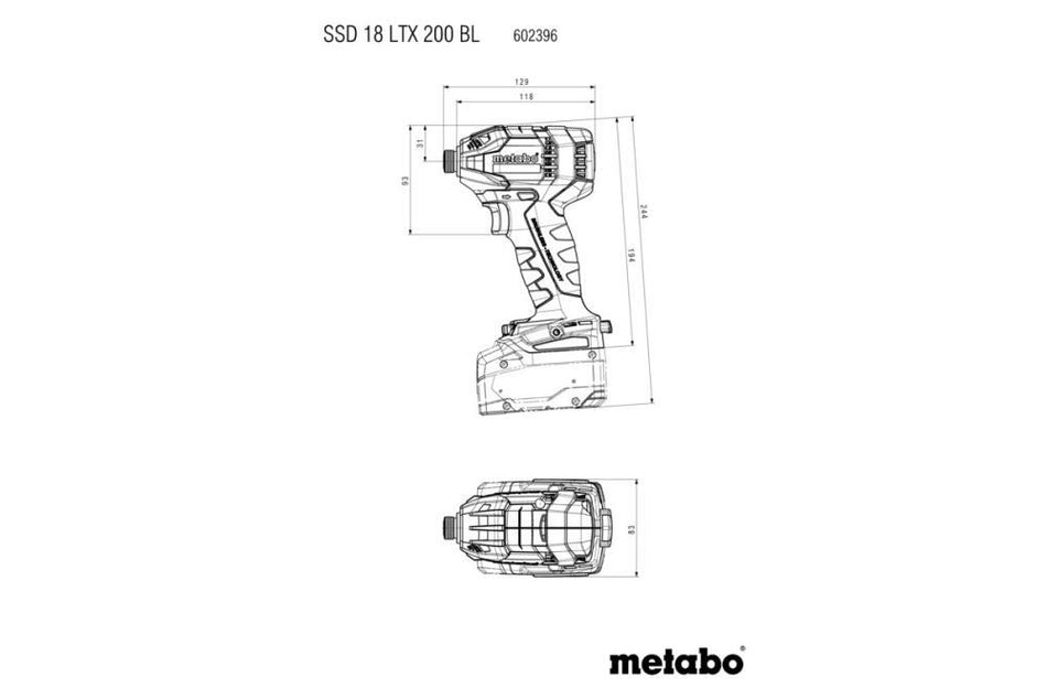 METABO CHAVE IMPACTO SSD 18 LTX 200 BL 2X4.0AH