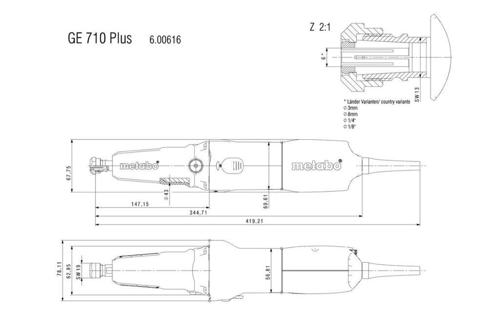 METABO RECTIFICADORA 710W GE 710 PLUS