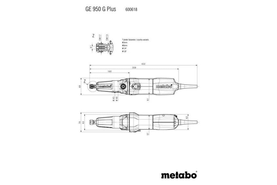 METABO RECTIFICADORA 950W GE 950 G PLUS