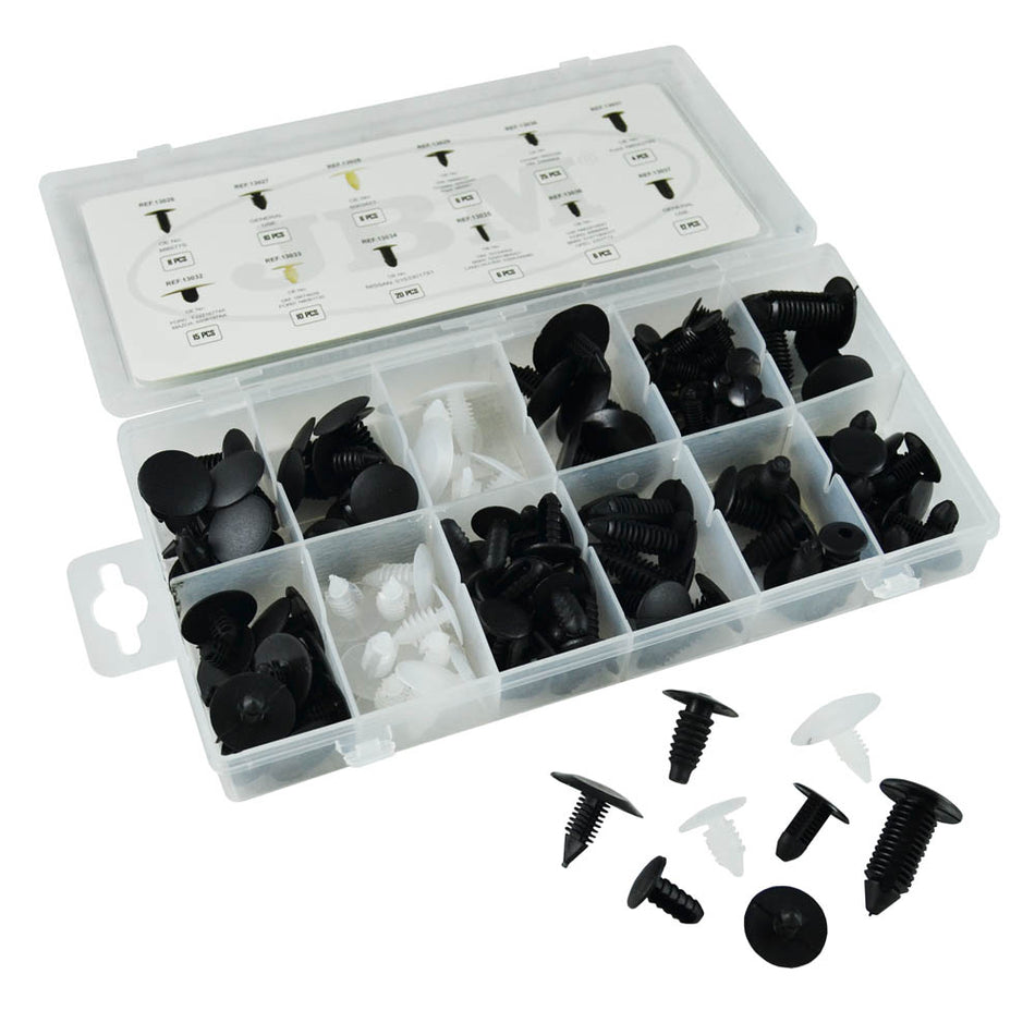 JBM KIT CLIPS UNIVERSAL 128 PCS