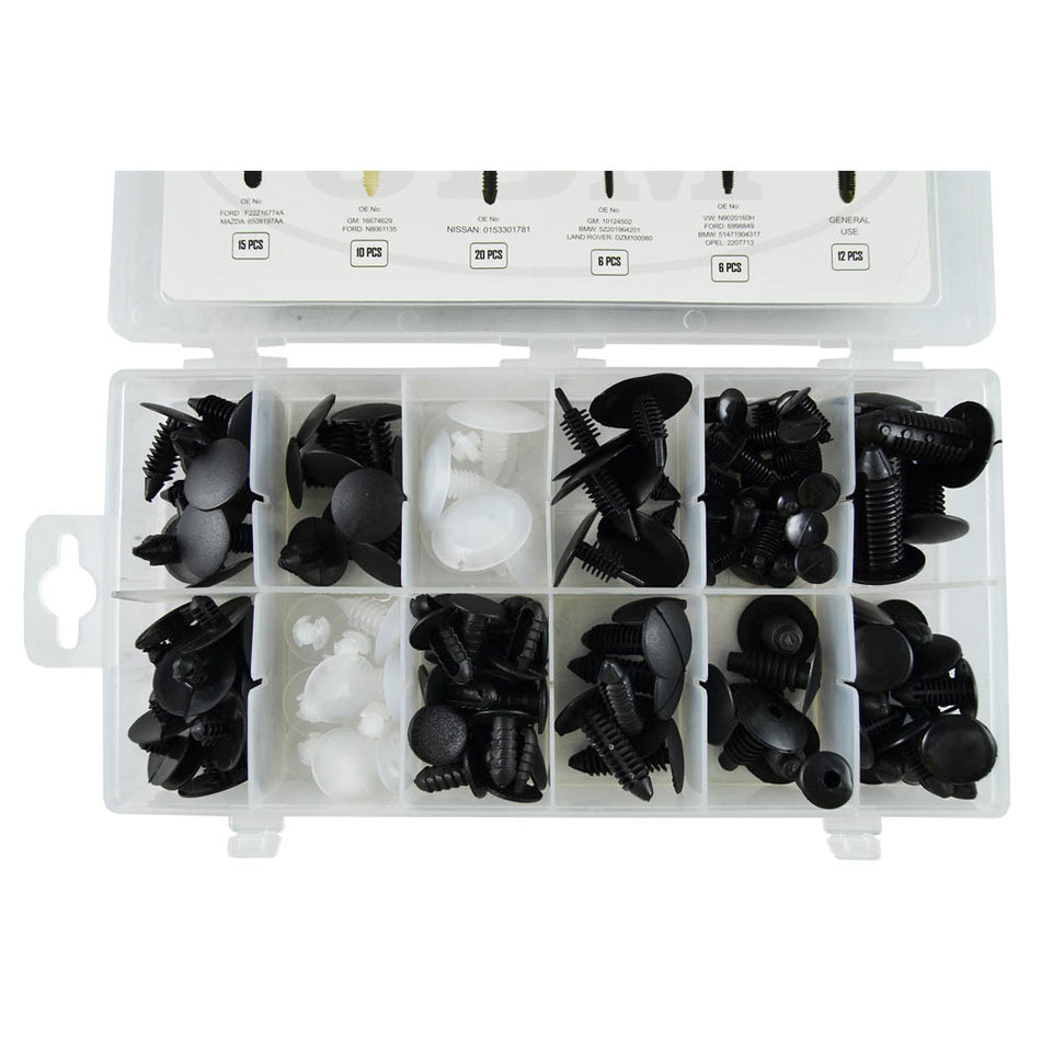 JBM KIT CLIPS UNIVERSAL 128 PCS