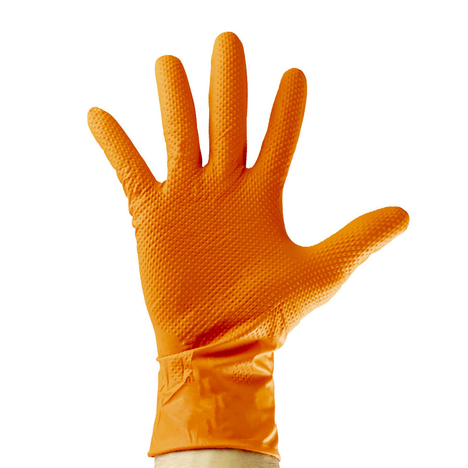 JBM LUVAS DESCARTAVEIS NITRILO LARANJA 7.0 MIL