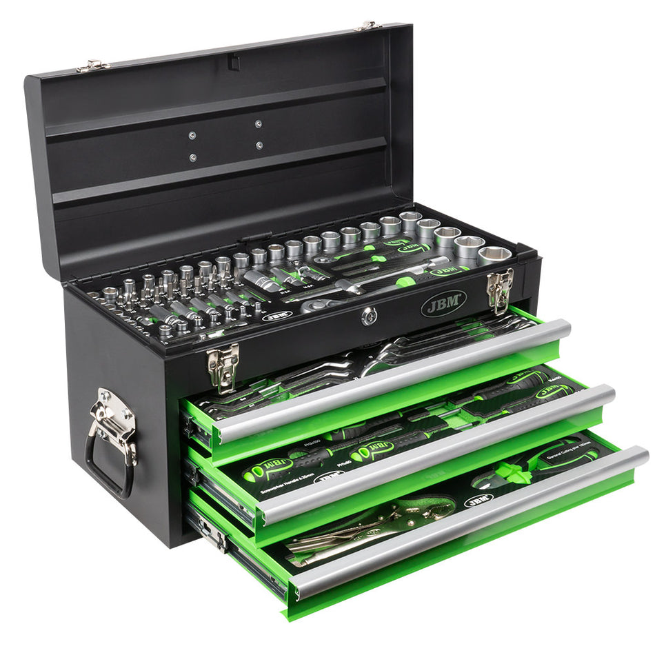 JBM CAIXA METALICA C/ FERRAMENTAS 143 PEÇAS
