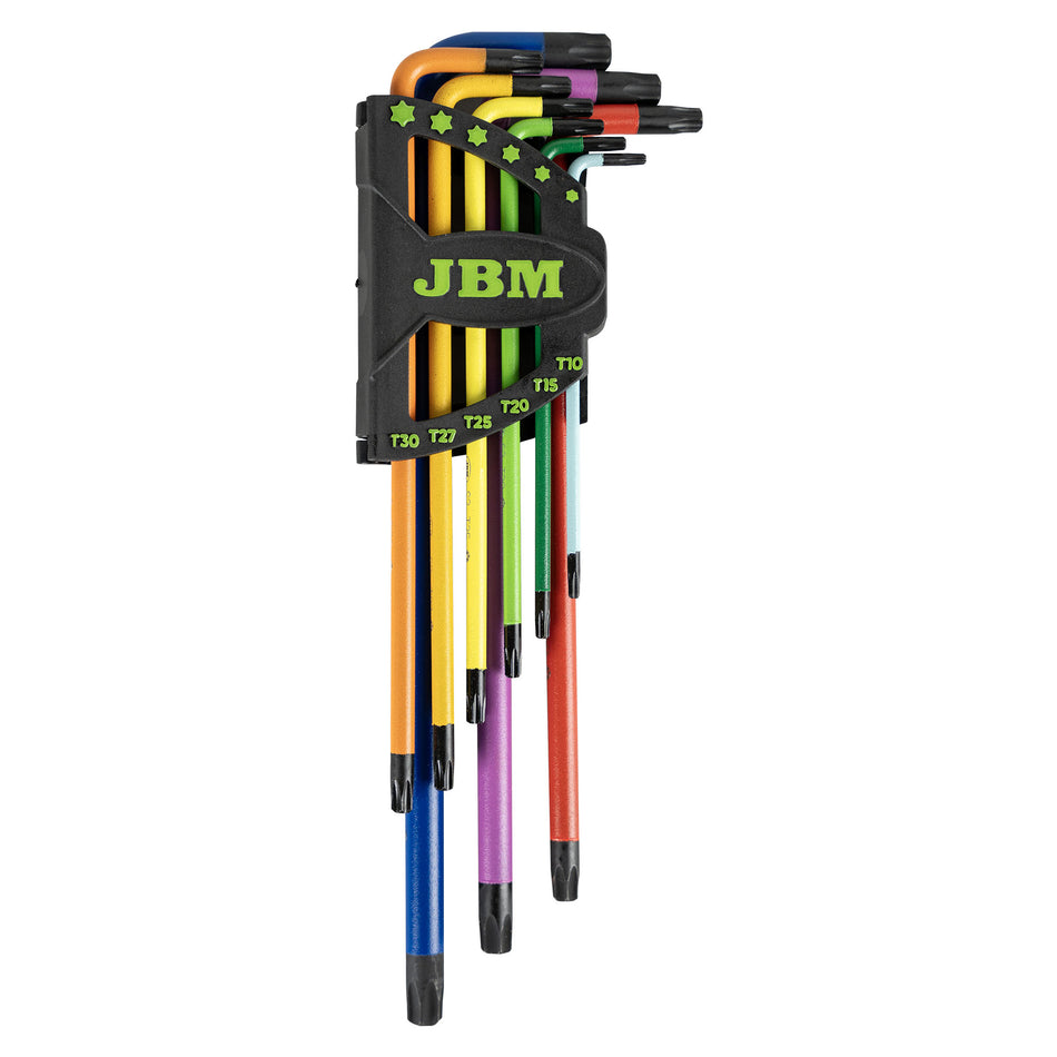 JBM CONJUNTO CHAVES TORX 9PCS EXTRA LONGAS COLOR