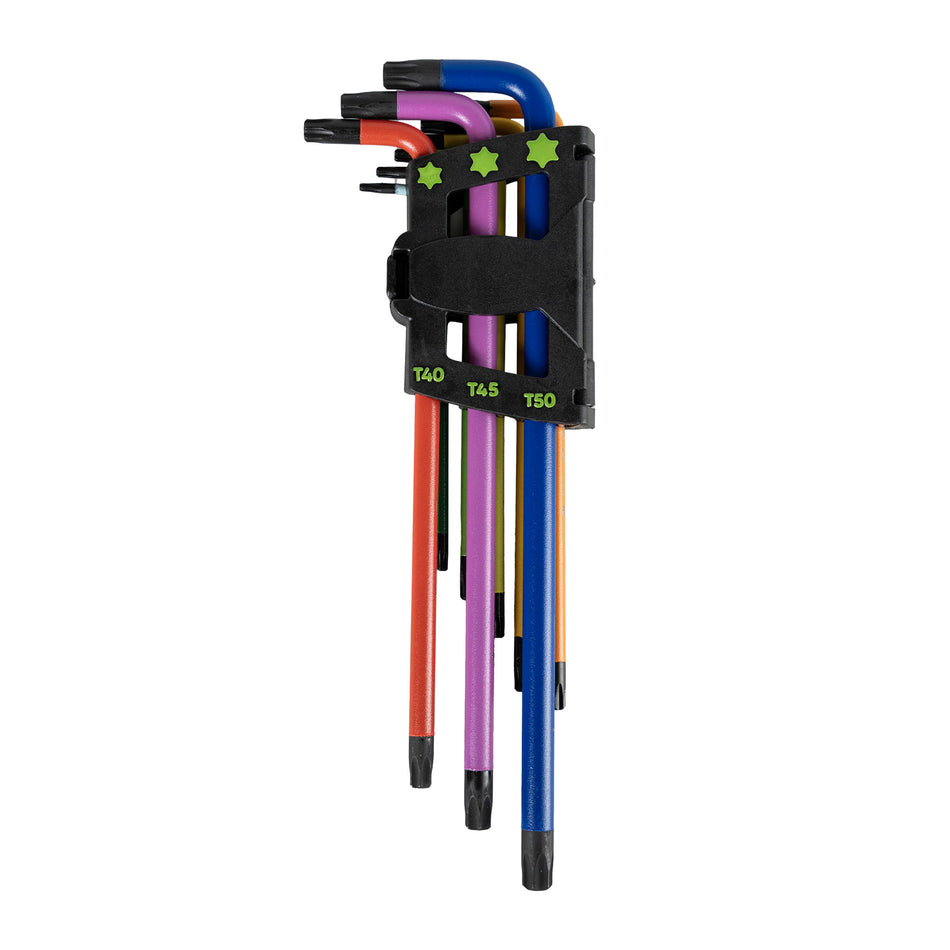 JBM CONJUNTO CHAVES TORX 9PCS EXTRA LONGAS COLOR