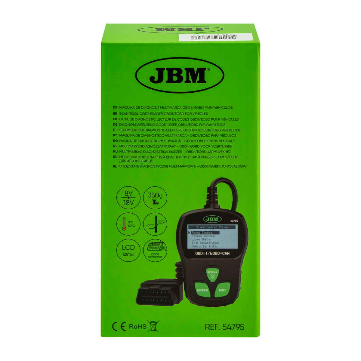Embalagem da máquina de diagnóstico JBM OBDII/EOBD