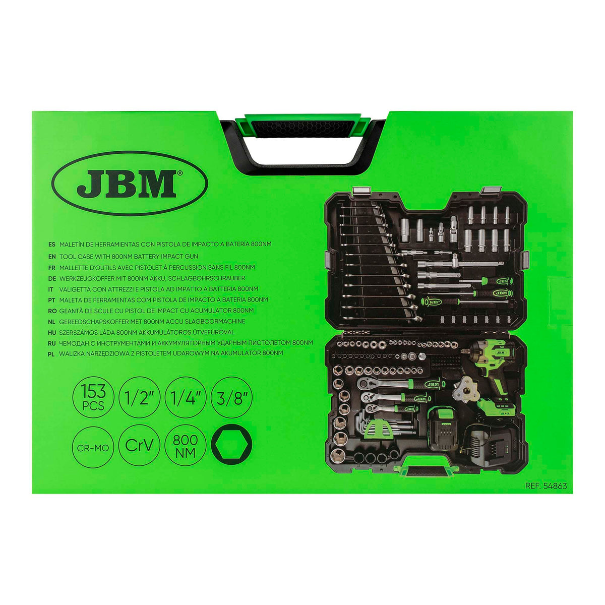 Embalagem da mala de ferramentas JBM com chave de impacto