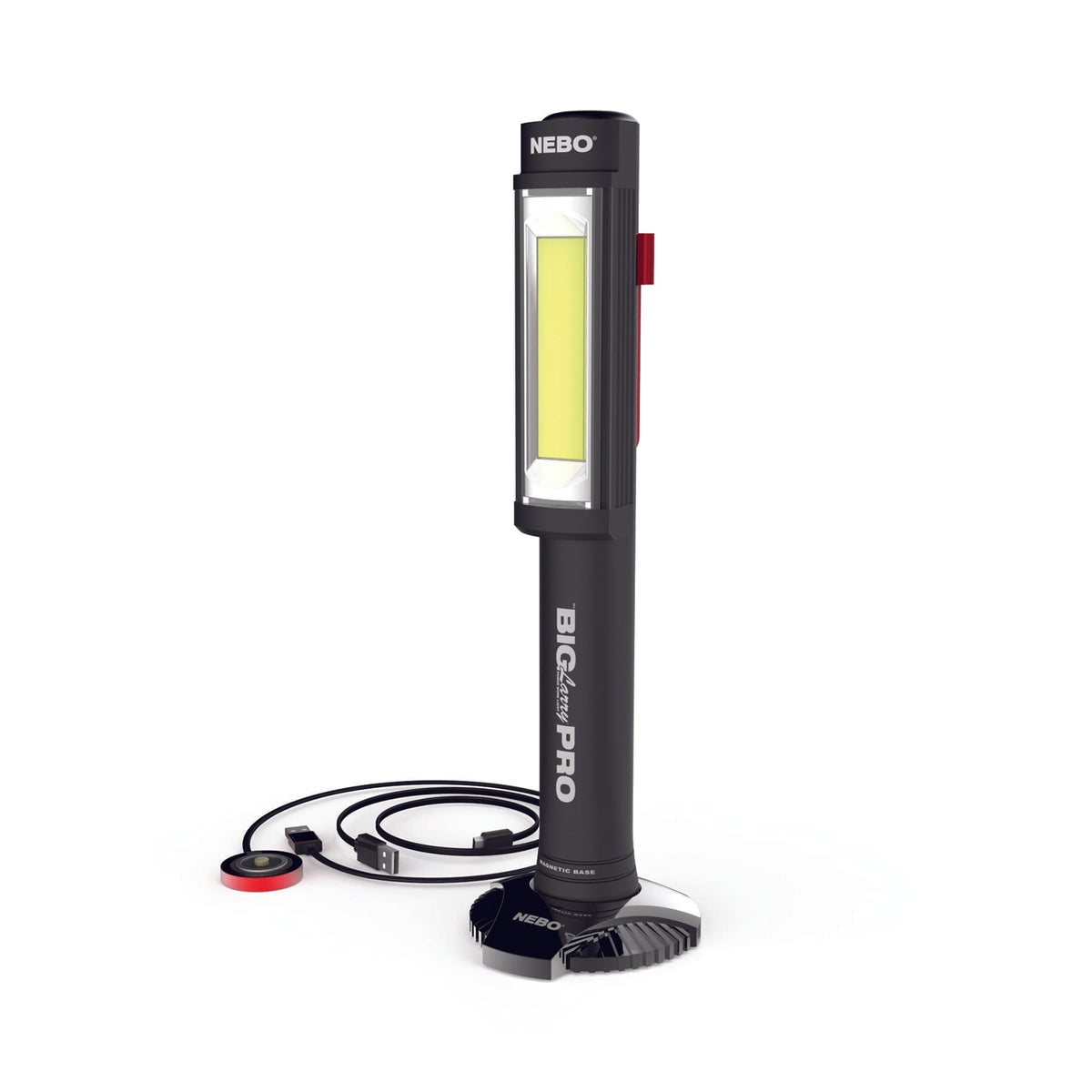 Lanterna NEBO Big Larry Pro com luz potente, corpo resistente e design robusto para uso ao ar livre e atividades ao ar livre.