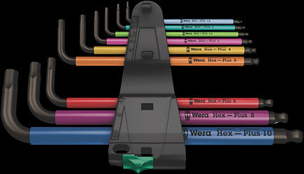 WERA CONJ.CHAVES L 950/9 HEX-PLUS BLACK MULTICOR 9PCS