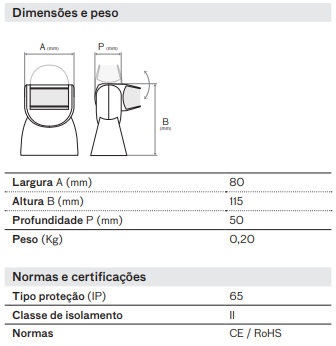 ASLO SENSOR MOVIMENTO 180º INFRAVERMELHOS IP65
