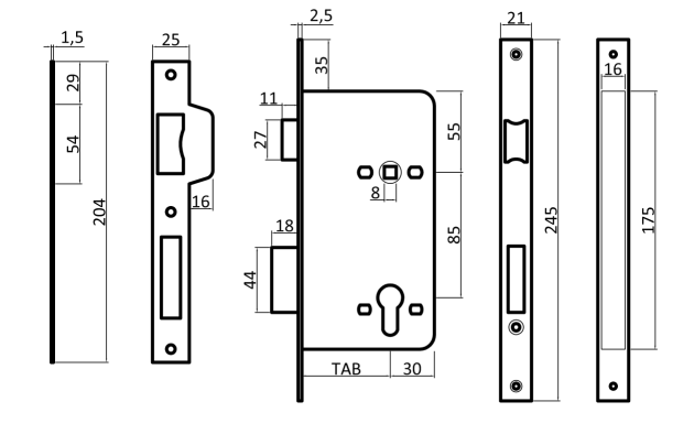 RODES FECHADURA 790 CE INOX