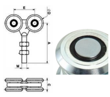 TORN. CARRO PORTAO 35 DUPLO COM ROLAMENTO