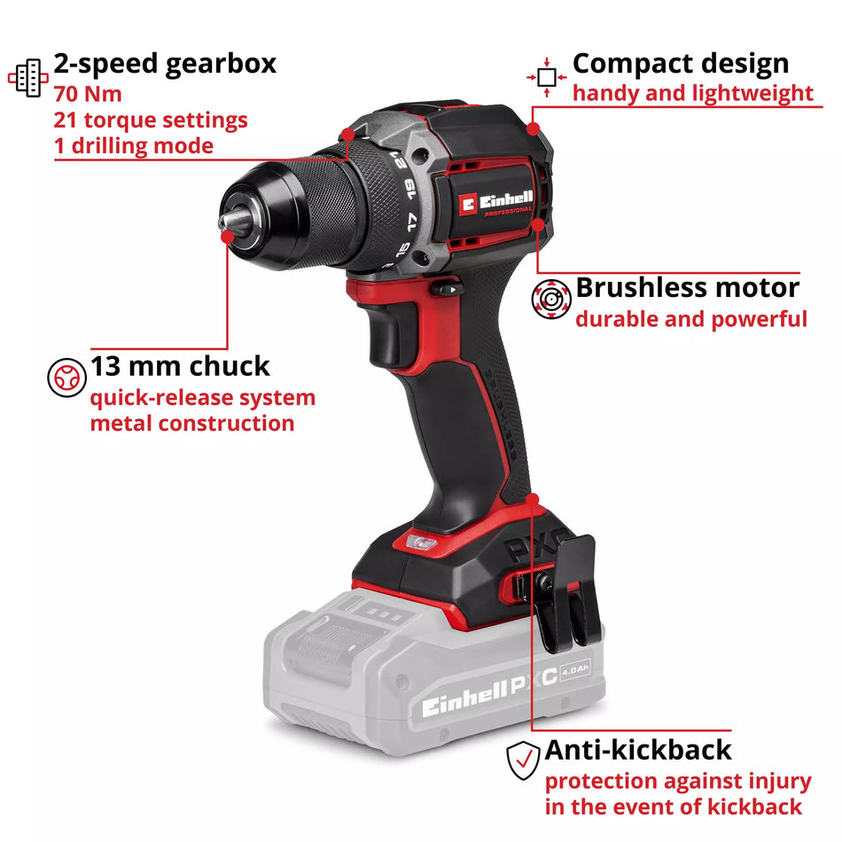 EINHELL 18V APARAFUSADORA TP-CD LI BL 18/70 V-ZERO