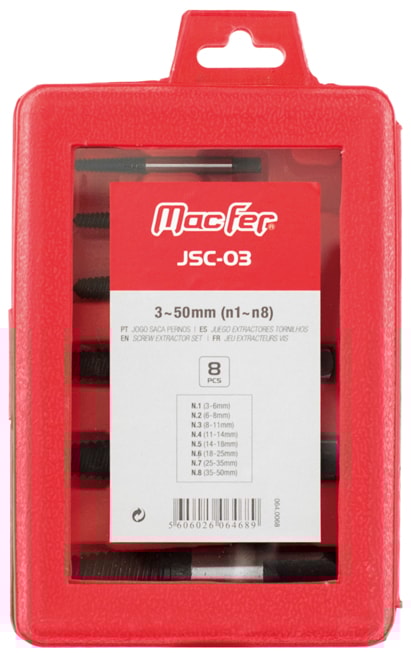 MACFER SACA PERNOS JSC-03 3-50MM 8PCS