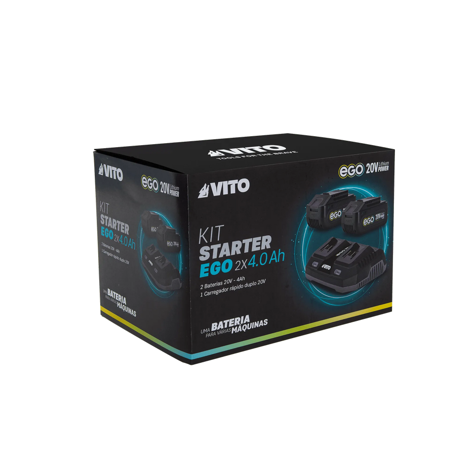 VITO EGO 20V STARTER 2X4.0Ah + CARREGADOR DUPLO