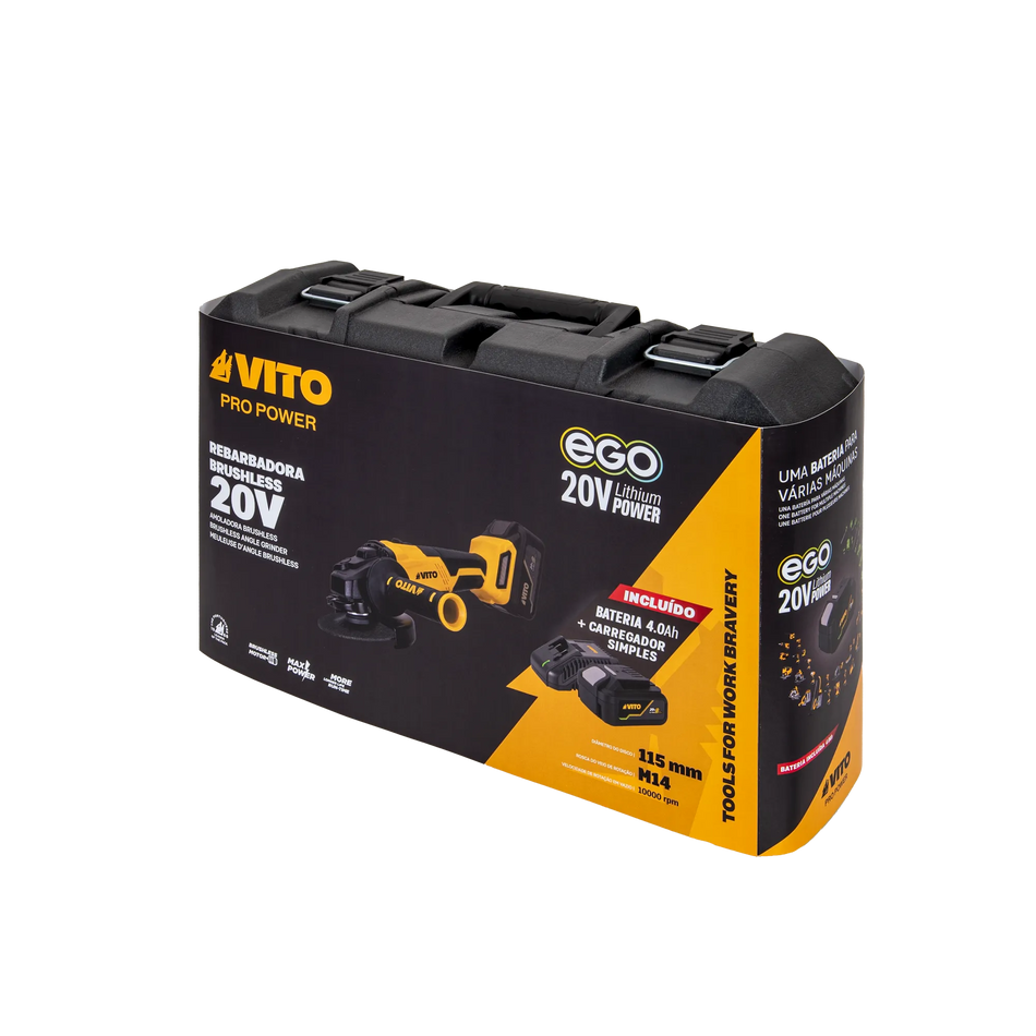 VITO EGO 20V REBARBADORA BRUSHLESS 115MM 1X4.0Ah