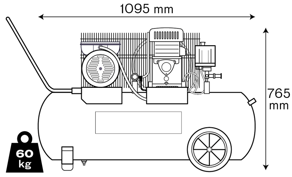VITO COMPRESSOR 100LT COM CORREIAS