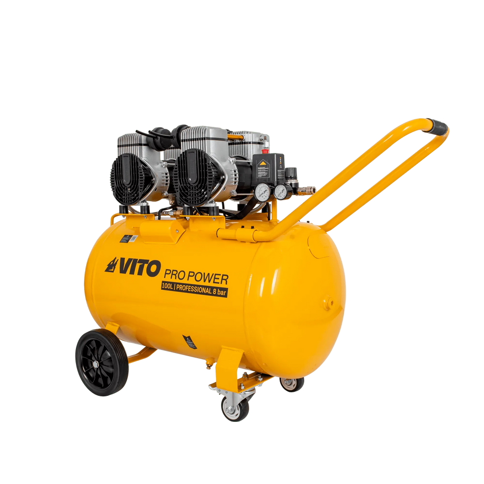 VITO COMPRESSOR SEM OLEO SILENCIOSO 100LT 8 BAR 4.