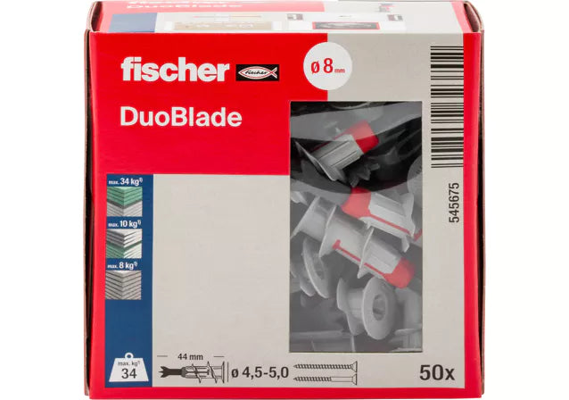 FISCHER BUCHA DUOBLADE PLADUR CAIXA 50 UNIDADES