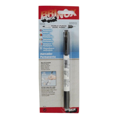 BRINOX MARCADOR PERMANENTE DUPLA PONTA