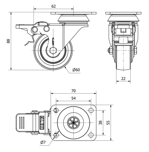 ALEX RODA BH-PPI PLACA GIRATORIA COM TRAVAO