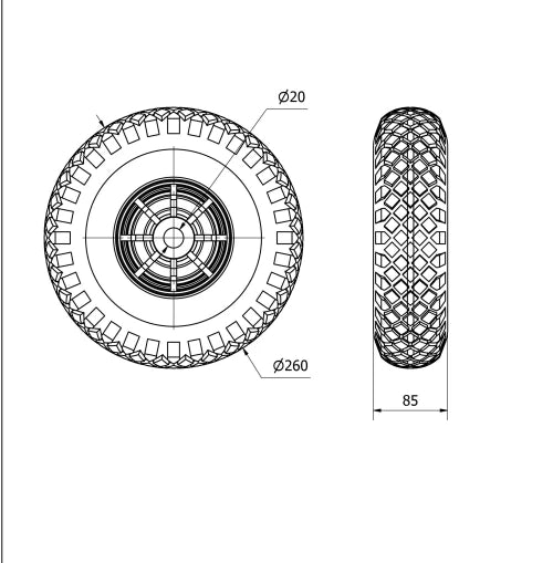 ALEX RODA RIFN 260 MM ANTI-FURO EIXO LISO