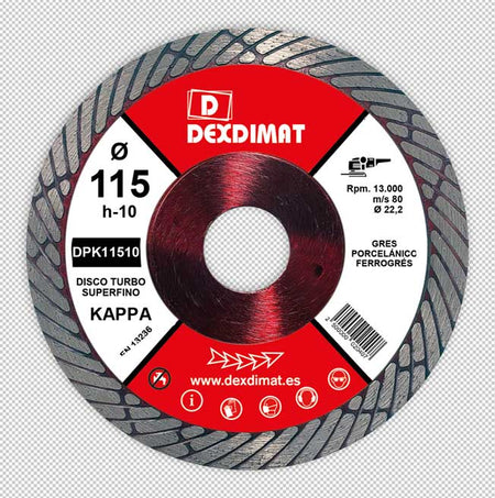 Disco de diamante turbo superfino Kappa reforçado para porcelânico e ferrogrés