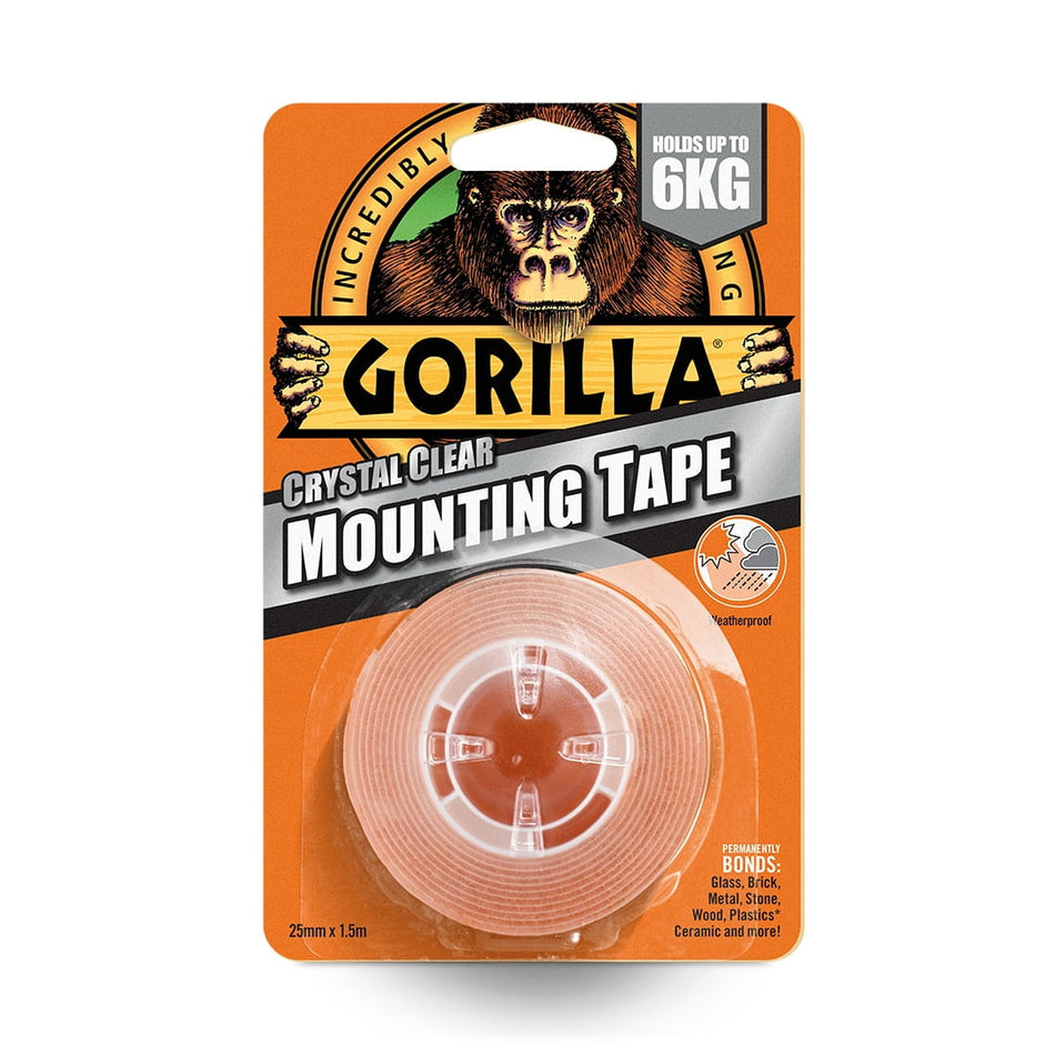 GORILLA FITA ADESIVA DUPLA FACE TRANSP 25MM X 1,5M