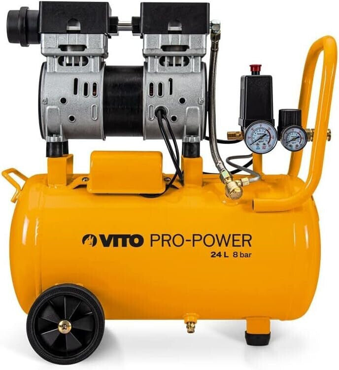 VITO COMPRESSOR SEM OLEO SILENCIOSO 24LT 8 BAR 1CV