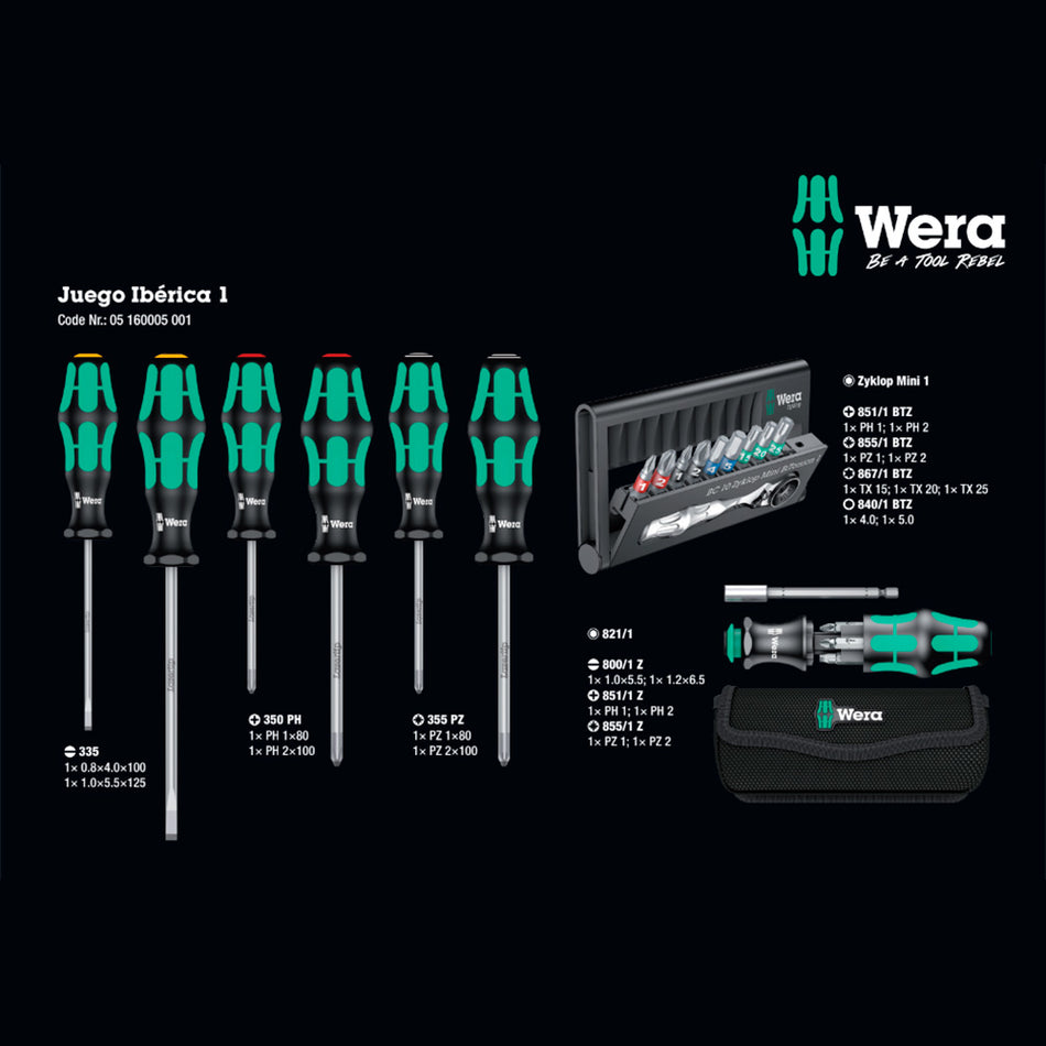 WERA CONJ. IBERICA 1 COM 23 PCS (25 ANOS WERA)