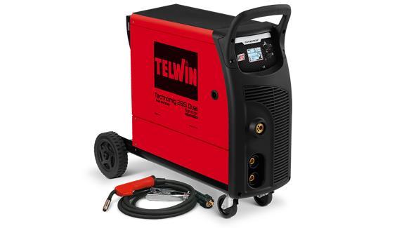 EQUIPA de soldar TELWIN TECHNOMIG 225 DUAL SYNERGIC com painel de controlo e cabo de soldar, para soldadura MIG/MAG.